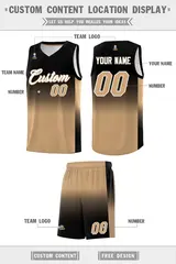 Black Old Gold Gradient Fashion Basketball Jersey 5