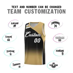 Black Old Gold Gradient Fashion Basketball Jersey 4