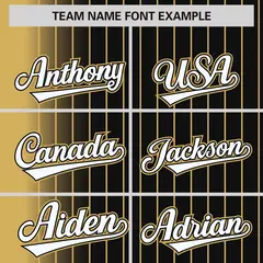 Black Old Gold Gradient Pinstripe Varsity Full-Snap Letterman Baseball Jacket 3
