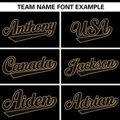 Black Old Gold Gradient Side Star Pattern Baseball Jersey 3
