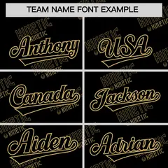 Black Old Gold Graffiti Full Button Baseball Jersey 3
