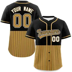 Black Old Gold Half Stripe Authentic Baseball Jersey 1