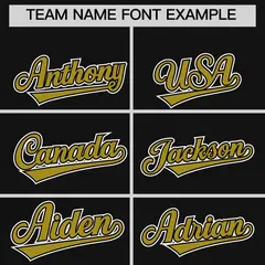 Black Old Gold Ice Cream Helmet Pattern Hockey Jersey 3