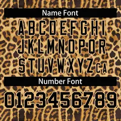 Black-Old Gold Leopard Graffiti Pattern Baseball Jersey 4