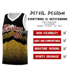 Black Old Gold Mountain Fade Gradient Basketball Jersey 2