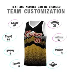 Black Old Gold Mountain Fade Gradient Basketball Jersey 4