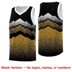 Black Old Gold Mountain Fade Gradient Basketball Jersey 6
