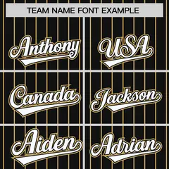 Black Old Gold Pinstripe Raglan Varsity Letterman Jacket 3