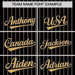 Black Old Gold Pinstripe Two-Tone Authentic Baseball Jersey 3