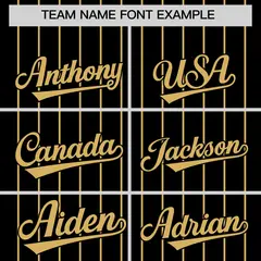 Black Old Gold Pinstripe Two-Tone Authentic Baseball Jersey 3
