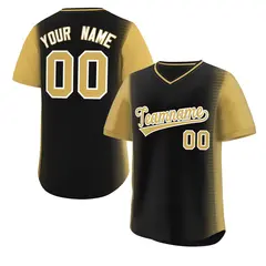 Black Old Gold Raglan Pullover Authentic Baseball Jersey 1