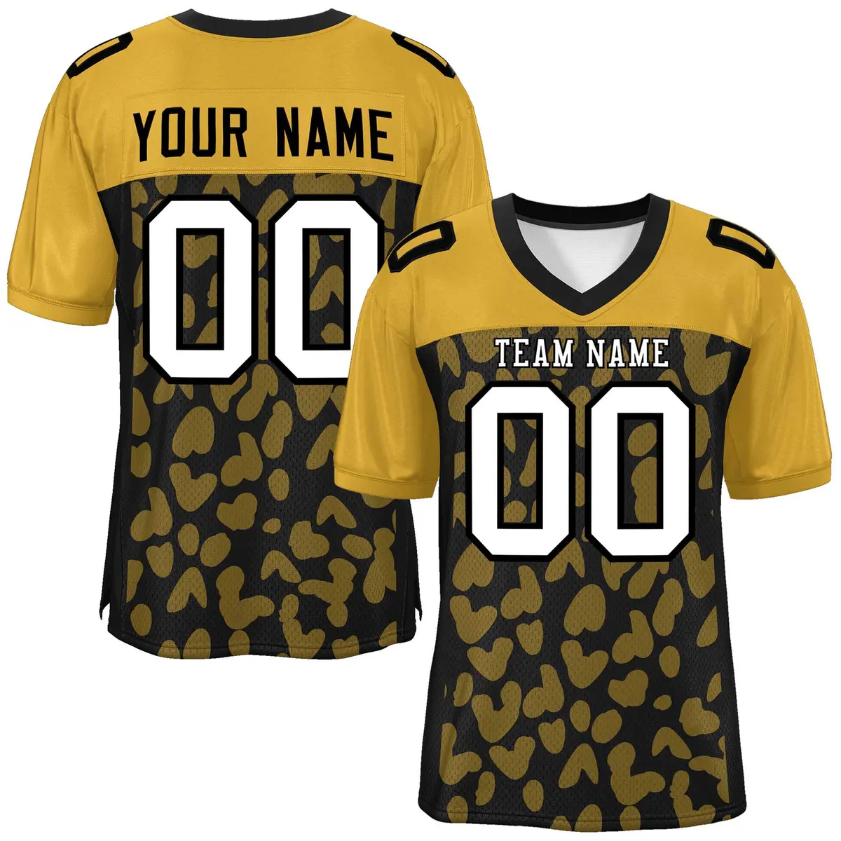 Black Old Gold Raglan Sleeves Camo Authentic Football Jersey