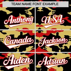 Black Old Gold Red Camo Sleeveless Baseball Jersey 3