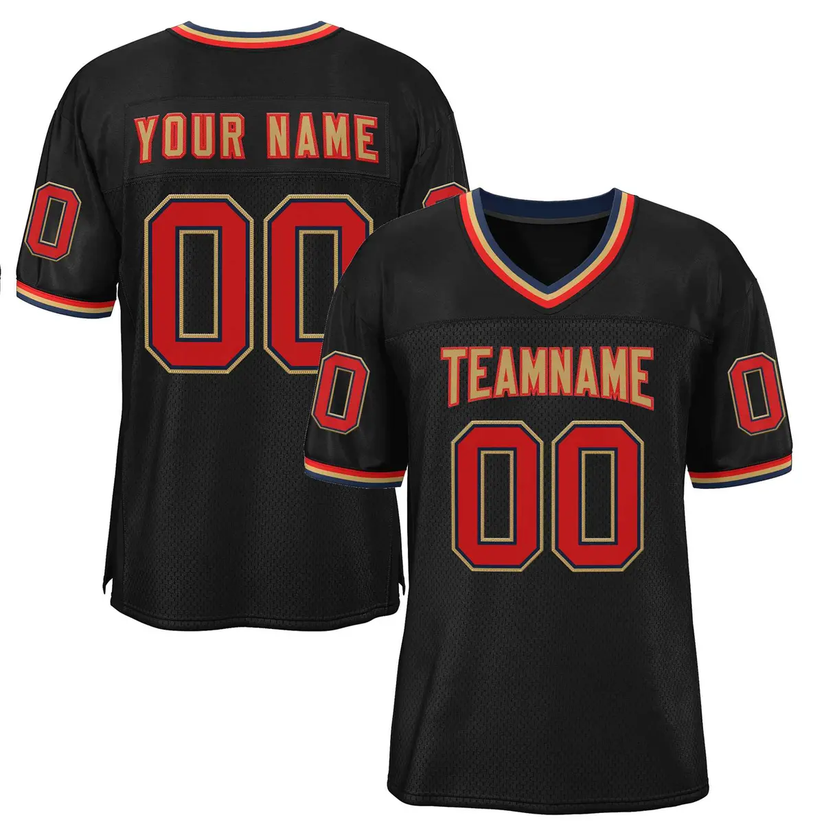Black Old Gold-Red Classic Authentic Football Jersey