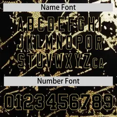 Black Old Gold Shiny Gold Cracked Foil Hip Hop Baseball Jersey 5
