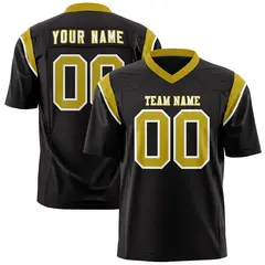 Black Old Gold Shoulder Cut Two-Tone Flag Football Jersey