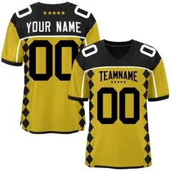 Black Old Gold Side Blocks Raglan Authentic Football Jersey 1