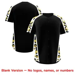 Black Old Gold Side Camo Baseball Jersey 7