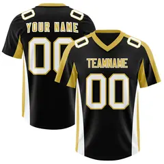 Black Old Gold Side Stripe Authentic Football Jersey