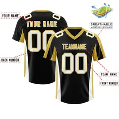 Black Old Gold Side Stripe Authentic Football Jersey 2