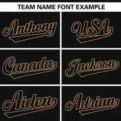 Black Old Gold Side Two-Tone Authentic Baseball Jersey 3