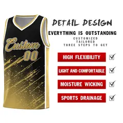 Black Old Gold Splash Basketball Uniforms for Training 2