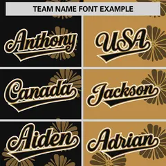 Black Old Gold Split Flower Graffiti Baseball Jersey 3