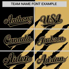 Black Old Gold Split Tiger Claw Scratch Baseball Jersey 3
