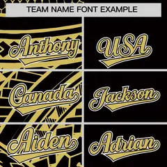 Black Old Gold Split Tribal Pattern Fashion Baseball Jersey 3