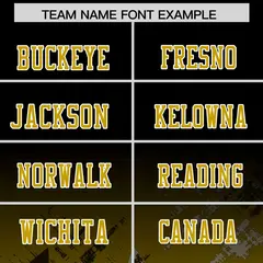 Black Old Gold Star Gradient Flag Football Jersey 3
