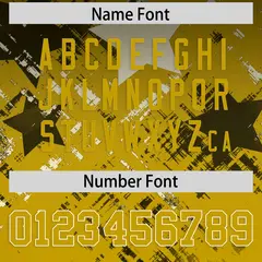 Black Old Gold Star Gradient Flag Football Jersey 4