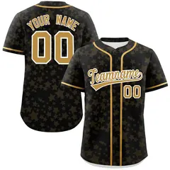 Black Old Gold Star Graffiti Authentic Baseball Jersey