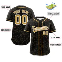 Black Old Gold Star Graffiti Authentic Baseball Jersey 2
