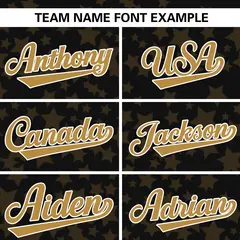 Black Old Gold Star Graffiti Authentic Baseball Jersey 3