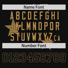 Black Old Gold Star Graffiti Two-Button Baseball Jersey 4
