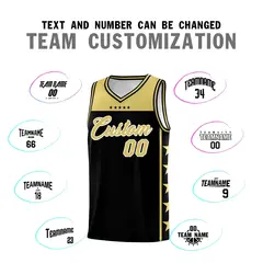 Black Old Gold Star Pattern Basketball Jersey 5