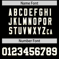 Black Old Gold Star Pattern Raglan Football Jersey 4