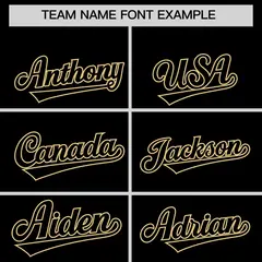 Black Old Gold Star Ribbing Authentic Baseball Jersey 3