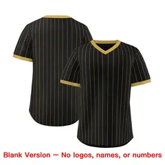 Black Old Gold Stripe Authentic Pullover Baseball Jersey 3