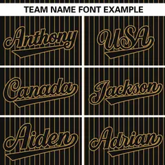 Black Old Gold Stripe Authentic Pullover Baseball Jersey 4