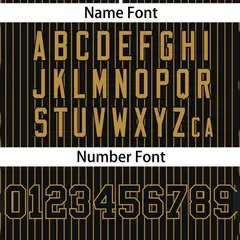 Black Old Gold Stripe Two-Button Softball Jersey 3