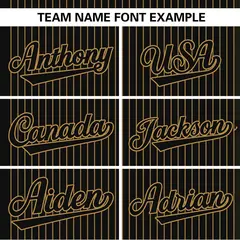 Black Old Gold Stripe Two-Button Softball Jersey 4
