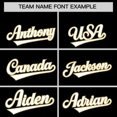 Black Old Gold Thick Striped Star Pattern Baseball Jersey 3
