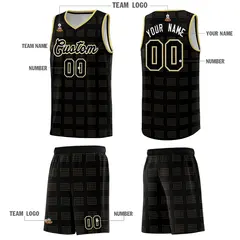 Black Old Gold Trailblazer Dot Pattern Basketball Jersey 5