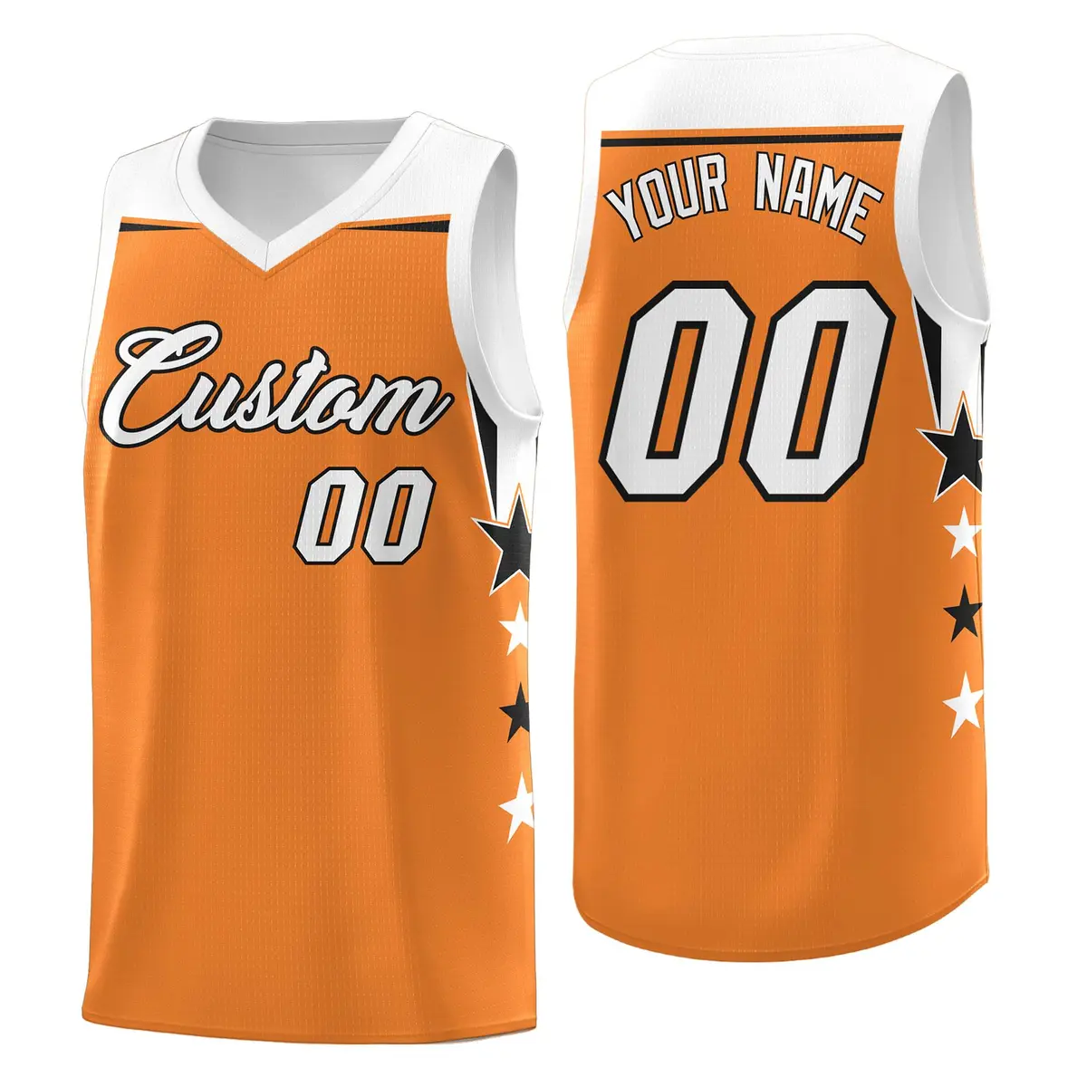 Black Old Gold Two Tone Side Star Color Block Drapable Basketball Jersey