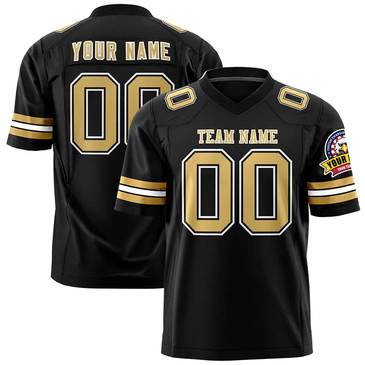 Black Old Gold-White Classic Authentic Football Jersey