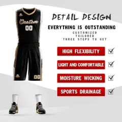 Black Old Gold-White Classic Sets Basketball Jersey 2