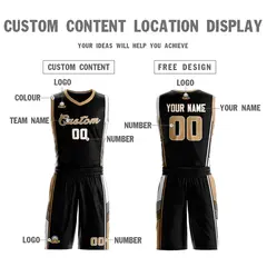 Black Old Gold-White Classic Sets Basketball Jersey 3