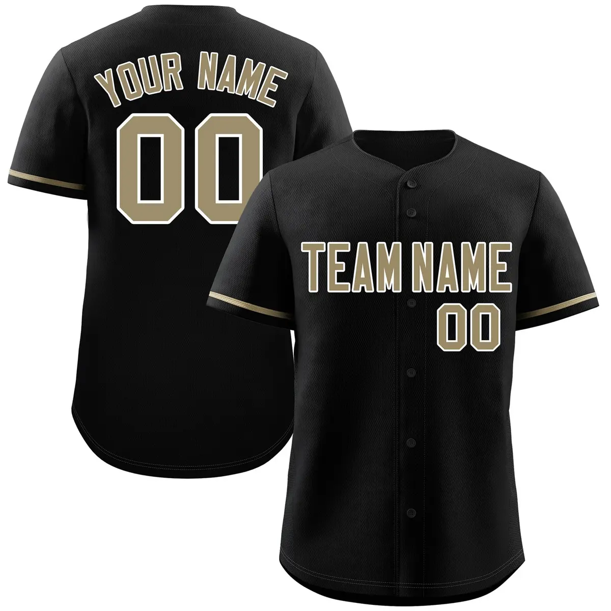 Black Old Gold-White Classic Style Baseball Jersey