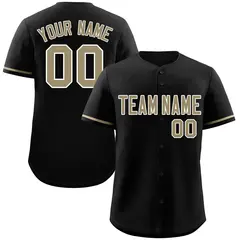Black Old Gold-White Classic Style Baseball Jersey 1